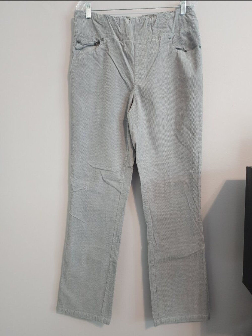 Chadwicks Grey Corduroy Pull on Pants Size 14 Tall